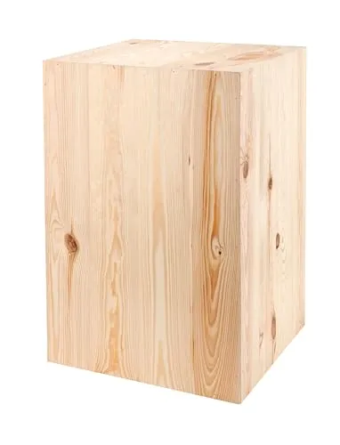 DECOKTIVO Pflanzenständer Holz, Vintage Holzdeko, Blumenständer, Blumenhocker, Holzblock, Dekosäule, Blumensäule DIY, Stabil und Langlebig, 80x40x40 Cm