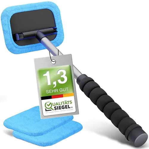 Walser Scheibenreiniger Auto - Scheibenwischerwerkzeuge mit Teleskop-Funktion von 26-42 cm für müheloses Reinigen. Qualitätssieger mit 180 Grad Schwenkfunktion und 2 Mikrofasertüchern für kratzfreie Ergebnisse.