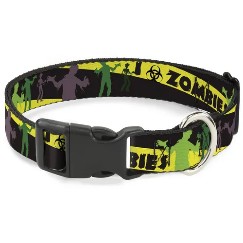 Plastic Clip Collar Zombies Biohazard Black/Yellow/Green  Small 9.5- (US IMPORT)
