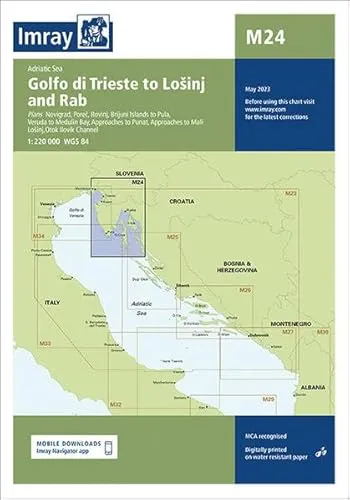 M24 Golfo di Trieste to Lošinj and Rab, Imray Chart: 1:220.000 (M Charts, Band 24)