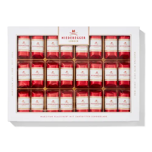 GOURVITA J.G. Niederegger Klassiker, 300g - Exquisite Marzipan-Leckerei - Feine Schokolade mit 24 Stück J.G. Niederegger Klassikern, die besten Marzipan mit Zartbitterschokolade vereinen. Ideal als Geschenk oder zum persönlichen Genuss.