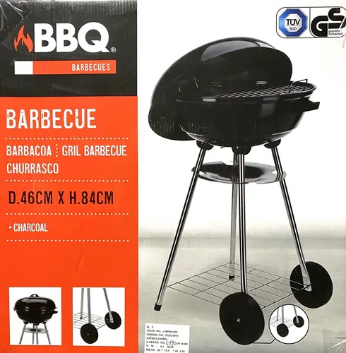 XL Kugelgrill 46cm - Holzkohlegrill für BBQ-Fans - Grilltyp: Holzkohle-Kugelgrill mit 41 cm Grillfläche, freistehend, mobil durch Rollen und mit praktischer Abdeckhaube, ideal für Gartenpartys.