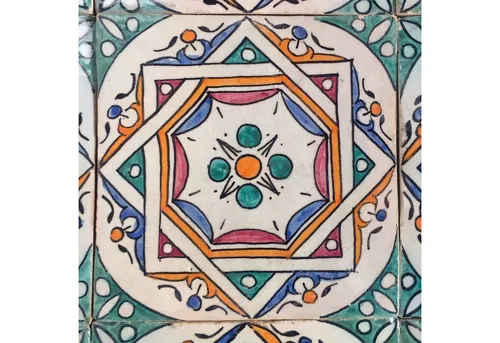 Casa Moro Wandfliese Orientalische Keramik Fliese handbemalte Fliese Samia HBF8101, Mehrfarbig, Kunsthandwerk aus Marokko