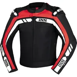 IXS RS-500 1.0, Leder-/Textiljacke - Schwarz/Rot/Weiß - 54