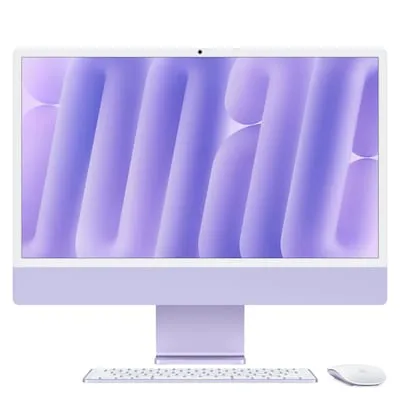 Apple iMac 24 Zoll Retina 4.5K 2024 M4 - Der Apple iMac 24' ' Retina 4.5K 2024 M4 in Lila bietet mit 16 GB RAM und 1 TB SSD eine beeindruckende Leistung. Ideal für kreative Anwendungen und Homeoffice, ausgestattet mit WLAN 6E und Thunderbolt 4.