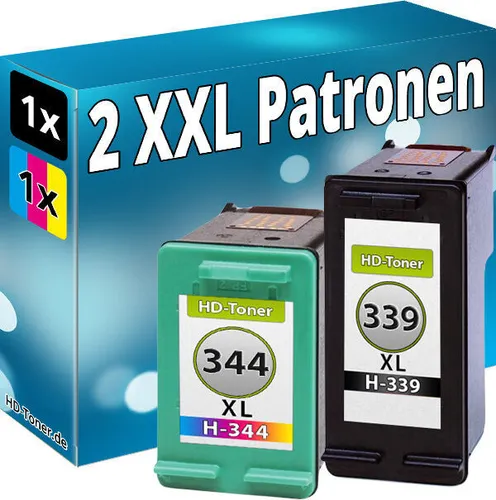 TINTE PATRONEN für HP 339+344XL PhotoSmart 2575 2610 8050 D5160 7210 7310