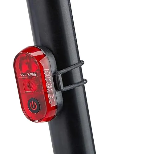 Büchel Fahrrad Rücklicht LED - StVZO zugelassen & aufladbar - Aufladbares Fahrrad Rücklicht mit 10h Akkulaufzeit und Akkustandsanzeige. Werkzeuglose Montage und spritzwassergeschützt nach IP44. Ideal für sicheres Fahren bei jedem Wetter.