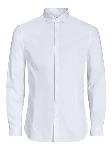 JACK & JONES Herren Freizeit Hemd JJPRPARMA Slim Fit - Herrenhemden aus glänzendem Satinstoff, extra slim fit für eine moderne Passform, ideal für Freizeit und besondere Anlässe.