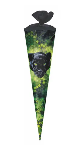 Herlitz Schultüte "Jaguar" 85cm eckig - Eckige Schultüte mit Tüll-Verschluss und Posamentenborte, ideal für einen unvergesslichen Schulstart!