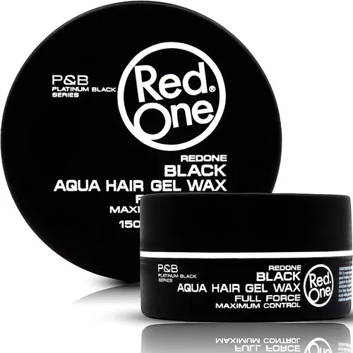 RedOne Full Force Aqua Hair Gel Wax Schwarz 150 ml - Starkes Aqua Hair Gel Wax für flexiblen Halt und natürlichen Glanz. Ideal für jeden Style, leicht auszuwaschen und tierversuchsfrei. Perfekt für den täglichen Gebrauch oder professionelle Stylings.
