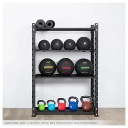 Sport-Tec Multi Storage Rack Basis 127x43x175,5cm – Praktisches Hantelregal - Optimales Lagerungssystem für Sportgeräte: Das Sport-Tec Multi Storage Rack Basis bietet flexible Aufbewahrungslösungen mit 3 Ebenen, einfacher Montage und stabiler Konstruktion aus pulverbeschichtetem Stahl.