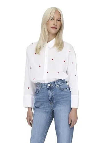 ONLY Female Onlnew Hemd - Box Fit Langarm - Blusen & Tuniken für Damen, aus 100% Baumwolle für optimalen Tragekomfort und lässigen Look.