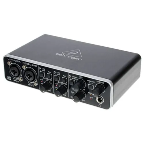 Behringer U-PHORIA UMC204HD - Professionelles USB-Audio-Interface - Audio-Interfaces: Hochwertige Midas-Mikrofonvorverstärker für professionelle Klangqualität mit 24-Bit/192 kHz Auflösung, ideal für anspruchsvolle Musikproduktionen.