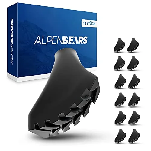 Alpen Bears Wanderstock Gummipuffer Pads – 14 Stück für Trekkingstöcke - Praktische Gummipuffer Pads für maximale Sicherheit und Halt beim Wandern. Ideal für verschiedene Terrains, leicht und langlebig. Perfekt für Trekking-Enthusiasten!