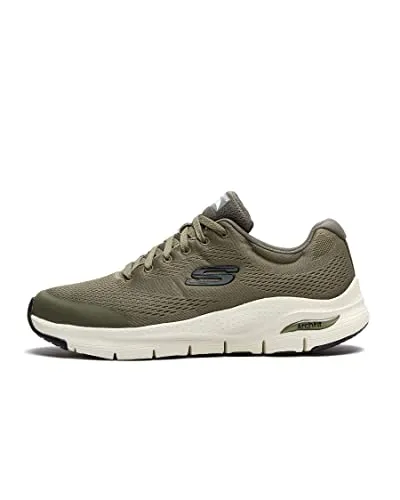 Skechers Herren Arch Fit Sneaker - Olive, 44 EU - Herren-Sneaker mit Arch Fit Technologie für optimalen Komfort, atmungsaktivem Mesh-Obermaterial und flexibler Gummisohle für besten Halt.