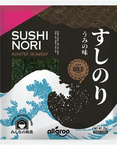 [ 25g (10 Blatt) ] Allgroo SUSHI Nori-Seetang ganzes Blatt / Gold Label Roasted