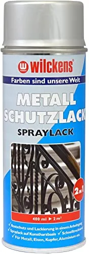Wilckens Metall-Schutzlack Spray 2in1, 400 ml, Silber - Vielseitiger Metall-Schutzlack für langlebige Oberflächen. Ideal für kreative Projekte und Reparaturen. Ergiebig und schnell trocknend, sorgt er für einen zuverlässigen Schutz.