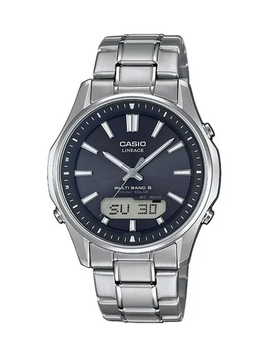 Casio Wave Ceptor Titan Armbanduhr LCW-M100TSE-1AER - Funk-Solar, Silber/Schwarz - Chronograph mit Solarfunktion und Funksignalempfang für präzise Zeitmessung. Saphirglas sorgt für Kratzfestigkeit, ideal für den täglichen Gebrauch.