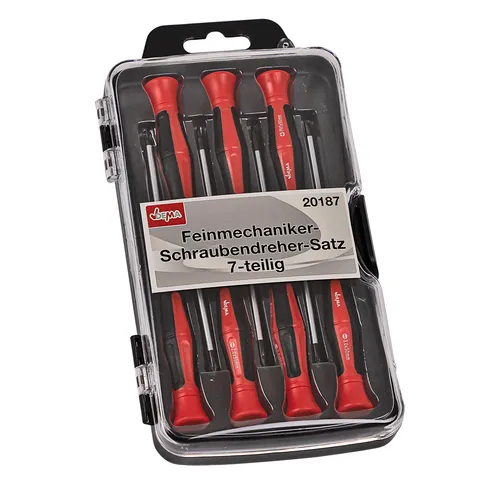 Dema Feinmechaniker Schraubendreher Set 7-tlg. – Schraubenziehersatz, Präzisionsschraubendreher, robust, langlebig, ergonomisch, ideal für Elektronik, Uhrmacher, Heimwerker, Werkstatt, Modellbau 20187