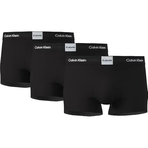 CALVIN KLEIN LOW RISE TRUNK 3PK, Herren M - 3er-Pack schwarze Herren-Trunks aus Jersey, körpernaher Schnitt mit elastischem Bund. Hoher Tragekomfort dank 95% Baumwolle und 5% Elasthan – ideal für den täglichen Gebrauch.