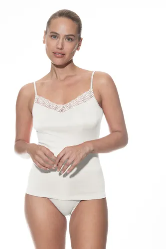 Mey Spaghettitop EMOTION ELEGANCE mit gestickter Spitze - Spaghettitop in champagner mit eleganter gestickter Spitze, ideal für einen stilvollen Look. Verstellbare Träger und feinripp Material für optimalen Tragekomfort.