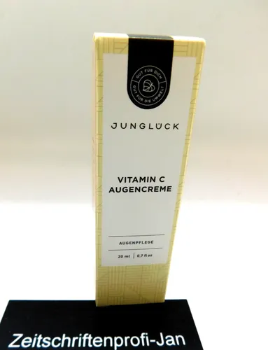 Junglück Vitamin C Augencreme 20ml - Vegan - Tagespflege mit hochwertigem Vitamin C, spendet Feuchtigkeit und reduziert Augenringe für einen frischen Blick.