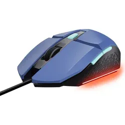 Trust Gaming GXT 109B Felox Gaming Maus mit 6 Programmierbare Tasten, Mehrfarbige LED-Beleuchtung, 200-6400 DPI, USB Kabel 150 cm, PC Maus mit Integrierte Software für Computer/Laptop - Blau