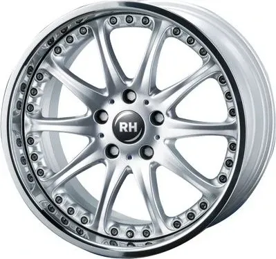 RH Alurad RAK Phönix Silber 9.5x18 ET36 - Alufelge für Auto & Motorrad, mit elegantem Edelstahlhorn für einen sportlichen Look und optimale Performance.