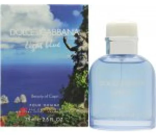 DOLCE & GABBANA Eau de Toilette Light Blue Pour Homme 75ml - Frischer Duft für Herren, inspiriert von Capri. Ideal für den täglichen Gebrauch, verleiht einen eleganten und maskulinen Charakter. Perfekt für besondere Anlässe! 75ml Spray für langanhaltende Frische.