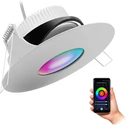 SSC-LUXon YOKU Einbaustrahler IP65 - dimmbar, schwenkbar, inkl. WiFi LED Modul - Smarte Einbaustrahler für Bad & Außen. Genießen Sie individuelle Lichtstimmungen mit dimmbaren RGB & Weißtönen. Ideal für Feuchträume dank IP65. Einfache Steuerung per App oder Sprache.
