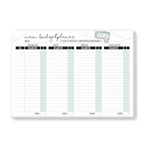 Mein Budgetplaner I dv325 I DIN A4 I mint I Haushaltsplaner Finanzplaner Ausgabenplaner Organizer Notizblock zum Eintragen