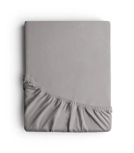 Bettlaken BELLDORE, Jersey, Platinfarben, 120 x 200 cm - Hochwertiges Jersey-Bettlaken in Platinfarben mit rundum Gummizug. Ideal für Standardmatratzen (120x200 cm), pflegeleicht und waschbar bis 60 °C.