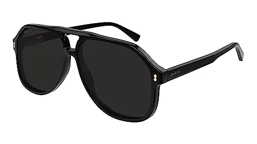 GUCCI GG1042S Herren Sonnenbrille, Schwarz-Grau, Größe 60 - Sportbrille mit 2 Jahren internationaler Garantie, stilvolles Design und optimaler UV-Schutz für modebewusste Träger.