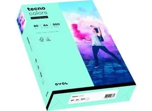 Farbiges Kopierpapier tecno colors, DIN A4, 80 g/m², hellblau, 500 Blatt