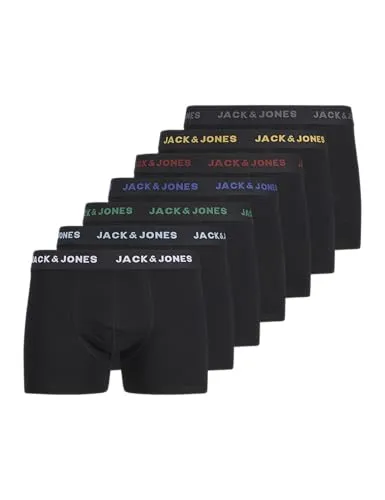 JACK & JONES Male Trunks 7er-Pack - Herren-Boxershorts im praktischen 7er-Pack, aus 95% Baumwolle für hohen Tragekomfort und optimale Passform.