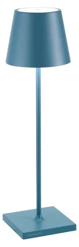 Zafferano Poldina Pro LED-Tischleuchte Avio Blue - Klassische Tischleuchten: Wiederaufladbare, dimmbare LED-Tischleuchte mit bis zu 12 Stunden Akkulaufzeit, ideal für Außenbereiche und moderne Umgebungen.