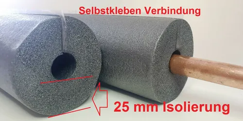 Rohrisolierung PE 1m mit 15 18 22 28mm Durchmesser 25mm Isolierung selbstklebend