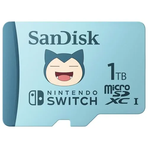 SanDisk 1TB Pokémon Relaxo microSD-Karte für Nintendo Switch - Konsolen-Zubehör mit 1TB Speicher, bis zu 100 MB/s Lesegeschwindigkeit für schnelle Ladezeiten und ikonischem Pokémon-Design für Fans.