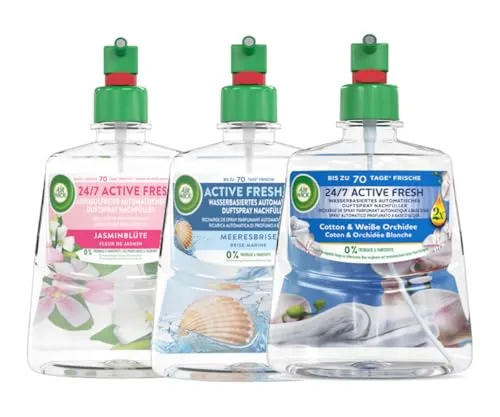 Air Wick Active Fresh – Aerosolfreier Lufterfrischer - Elektrische Lufterfrischer mit natürlichen Ölen und 70 Tagen Duftabgabe. Genießen Sie frische, florale Düfte, die eine angenehme Atmosphäre schaffen und Gerüche neutralisieren.