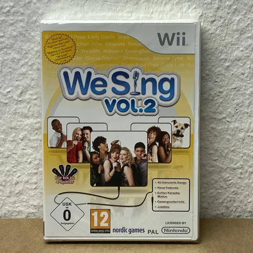 We Sing Vol. 2 für Nintendo Wii - Musik & Tanz Spiel aus 2010, ideal für Partys und gesellige Abende, mit einer großen Auswahl an Songs zum Mitsingen.