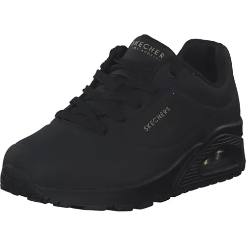 Skechers Uno Sneaker Damen - Komfortabler Durabuck Sneaker in Schwarz, Größe 38 - Schuhe mit weichem Durabuck-Obermaterial und Skechers Air-Cooled Memory Foam Einlegesohle für ultimativen Komfort und Unterstützung.
