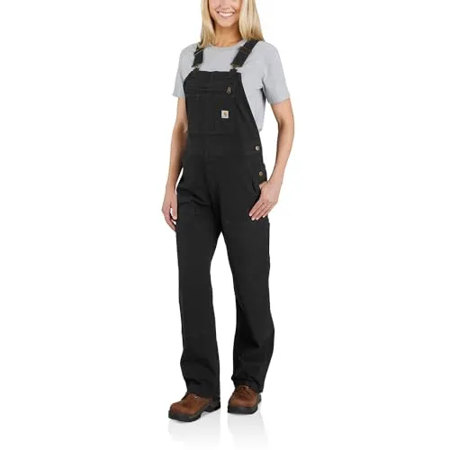 Carhartt Damen Latzhose Crawford - Schwarz, Größe XS - Latzhosen für Damen, stylisch und robust, ideal für Arbeit und Freizeit.