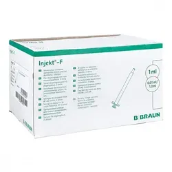B.Braun Spritzen Injekt-F 1ml - 2-teilig, steril, Einweg - Kanülen, Spritzen & weiteres Zubehör - Latexfrei und mit sicherem Kolbenstopp für präzise Dosierung, ideal für medizinische Anwendungen.