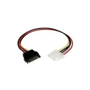 StarTech.com SATA auf Molex LP4 Stromadapter - Bu/St - Netzteil - 15 PIN SATA Power (M) - interne Stromversorgung, 4-polig (W) - 30,48 cm (LP4SATAFM12)