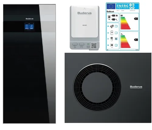Buderus Luft Wasser Wärmepumpe WLW186i-10 AR TP70 SL6003 - Wärmepumpe mit Energieeffizienzklasse A+++, ideal für umweltfreundliches Heizen und Kühlen Ihres Hauses.