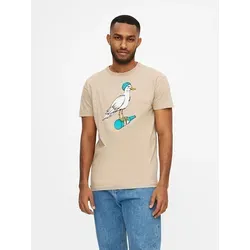derbe T-Shirt Sturmmöwe Men, XL, Cobblestone/haw Ocean - Funktionsjacke aus 100 % Bio-Baumwolle, besonders weich durch Carbon-Finish, hautfreundlich und atmungsaktiv – ideal für aktive Tage.