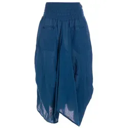 Vishes Maxirock Damen Sommer-Rock Einfarbig Blau 46 - Leichter Maxirock aus 100% Baumwolle, ideal für warme Tage. Mit elastischem Strechbund und lässigem Ballonschnitt für einen entspannten Look im Boho-Stil.