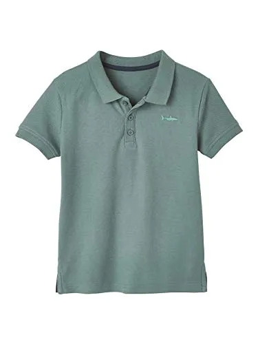 Vertbaudet Jungen Poloshirt, Kurze Ärmel graugrün 128