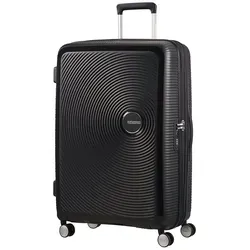 American Tourister Soundbox - Erweiterbarer Spinner L Koffer, 77 cm, 110 L, Schwarz mit TSA-Zahlenschloss und komfortablen Doppelrollen