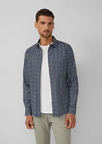 s.Oliver Slim Fit: Gemustertes Baumwollstretch-Hemd - Schmal geschnittenes Hemd aus Baumwollstretch mit minimalistischen Mustern. Leicht und angenehm zu tragen, ideal für stilvolle Anlässe.